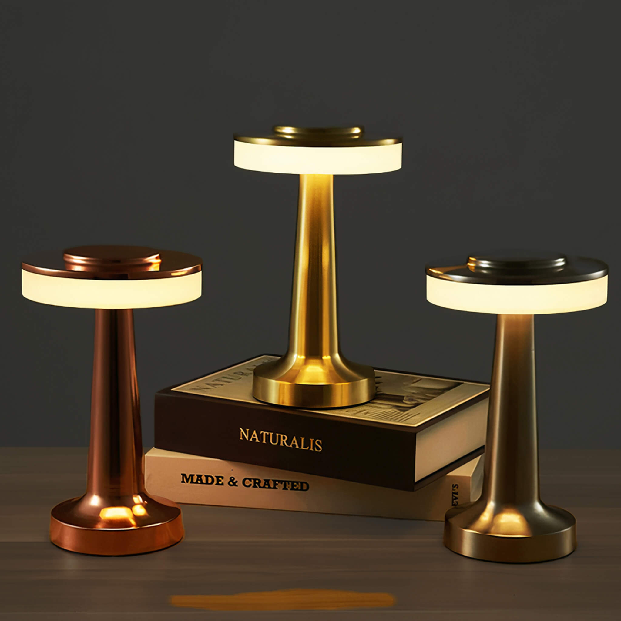 Affluent Table Lamp • Gold • Rechargeable Battery • 2 Pack - Haus of Interiors