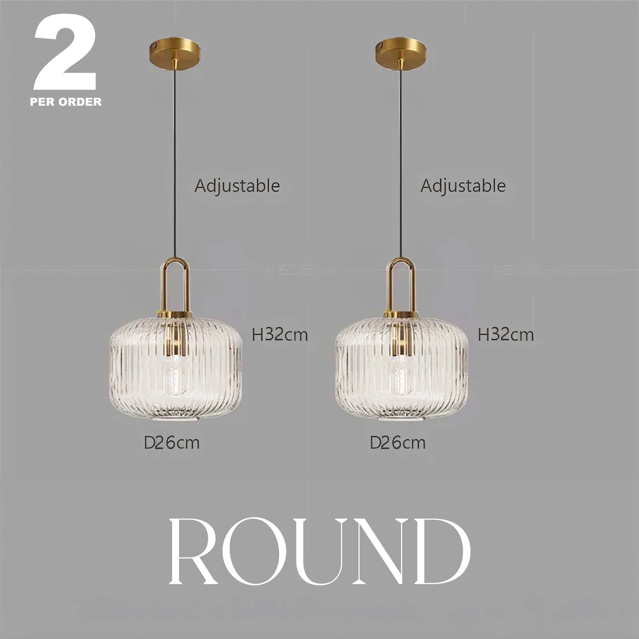 Italian Glass Ceiling Pendants • Clear • 2 - Pack - Ceiling Light - Haus of Interiors