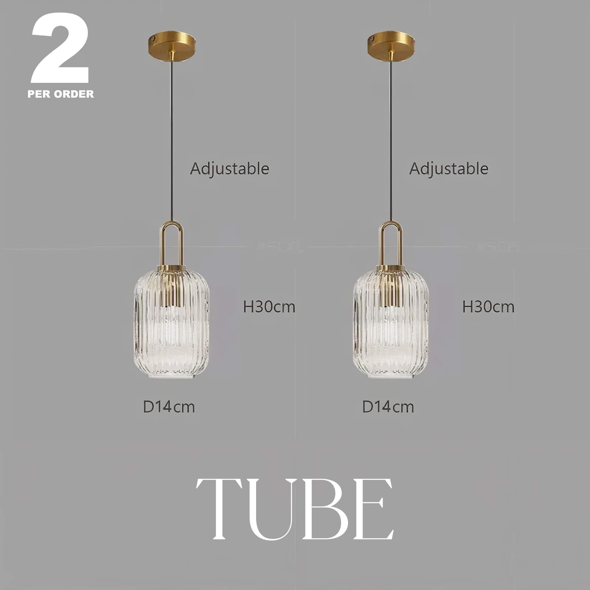 Italian Glass Ceiling Pendants • Clear • 2 - Pack - Ceiling Light - Haus of Interiors