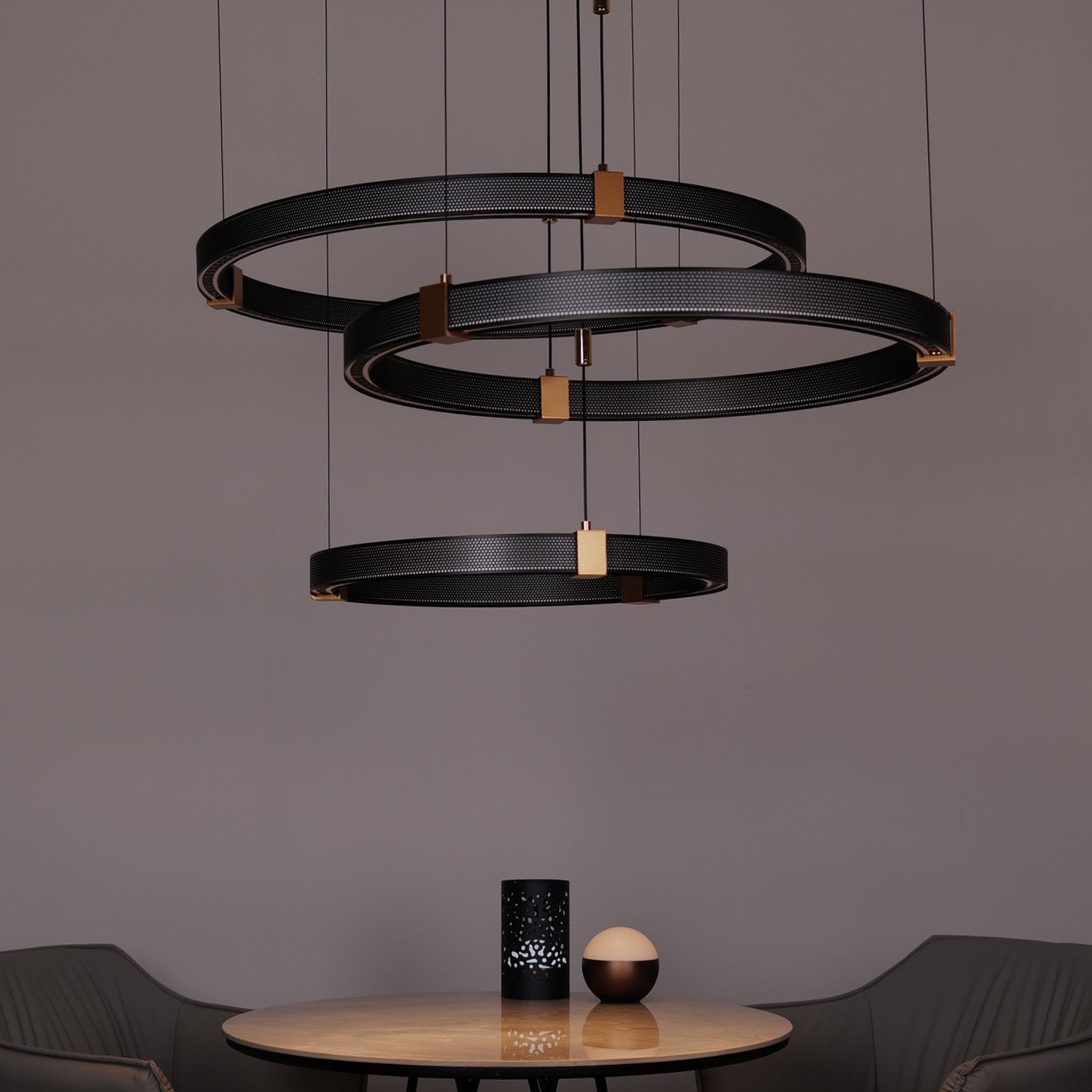 Matrix Rings Chandelier - Ceiling Light - Haus of Interiors