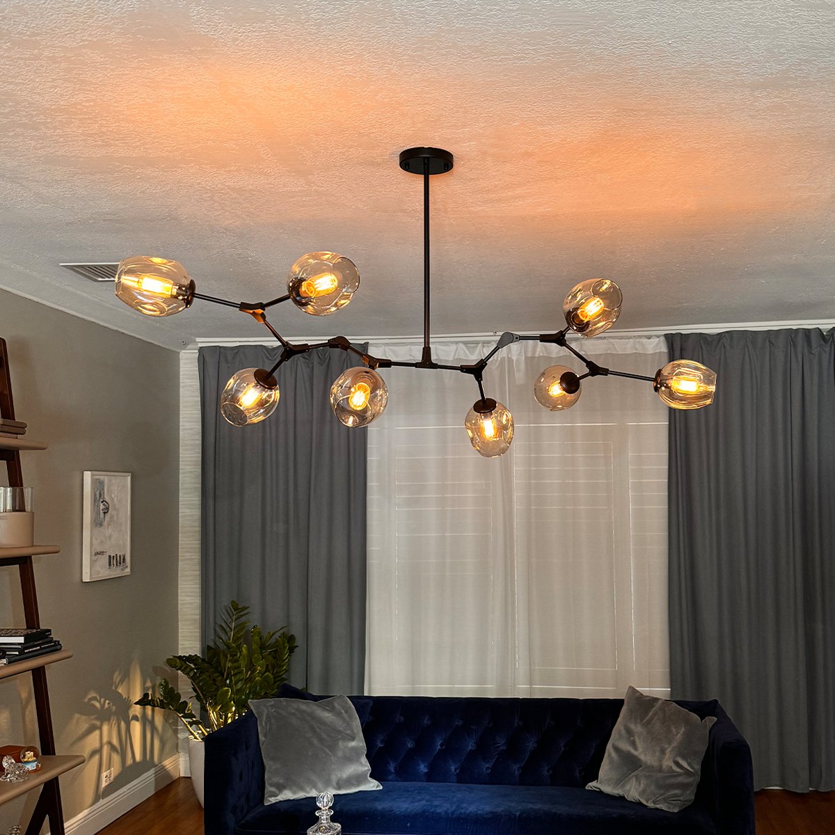 Retro Loft Ceiling Chandelier • Black - Haus of Interiors